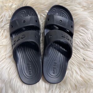 Black Crocs Baya Platform Sandals